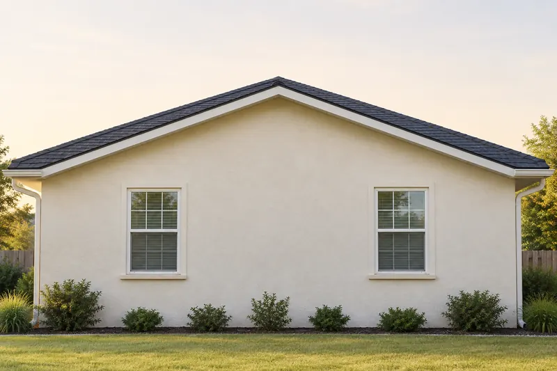 Side view of a house with a gentle slope